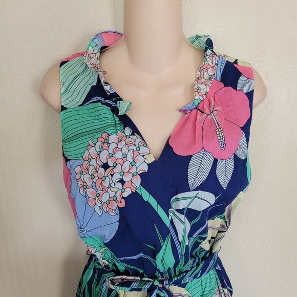 Talbots Voile Hibiscus Maxi Dress Size Women's 2 Petite - Picture 6 of 13